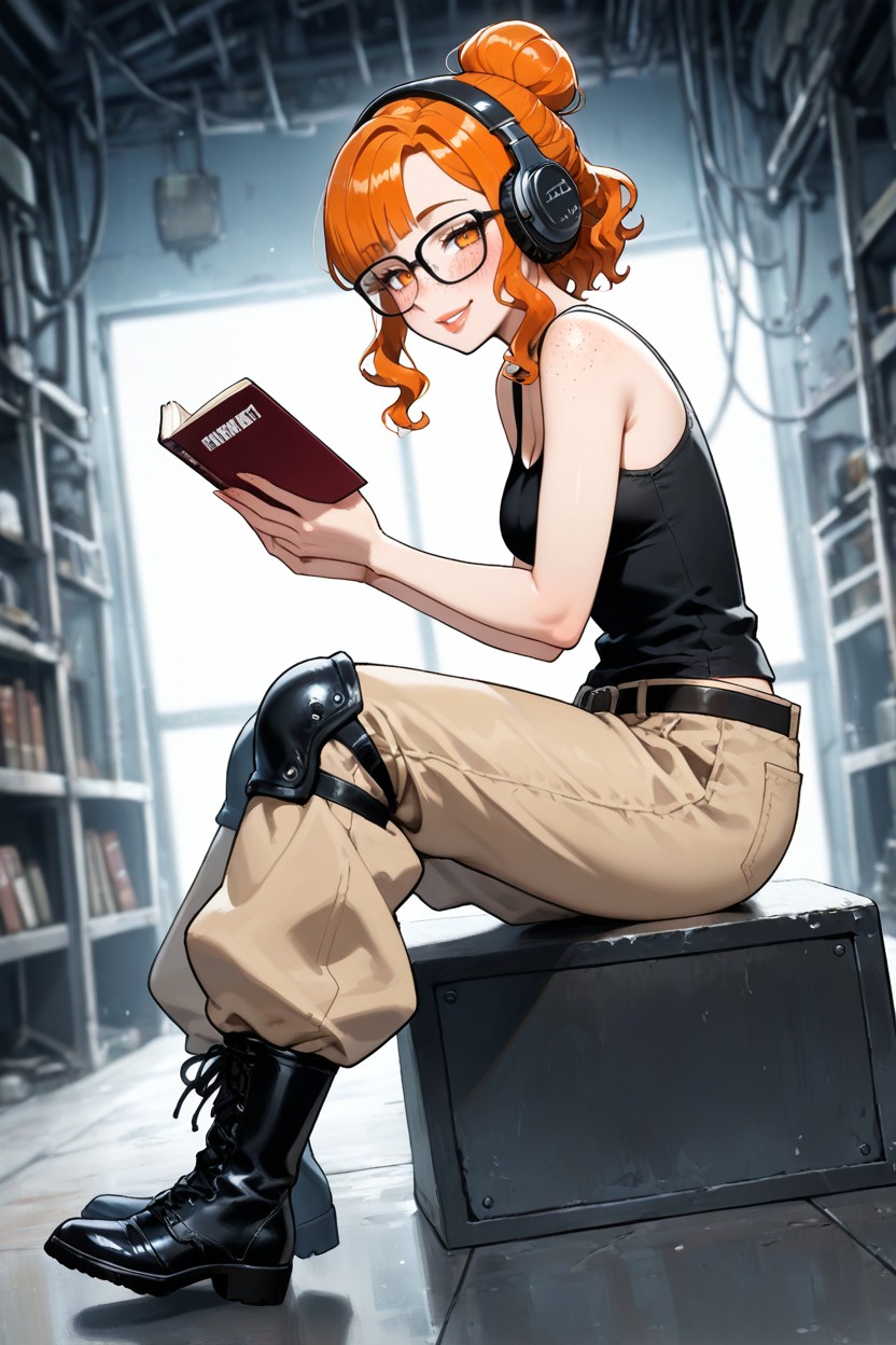 Wavy Hair, Glasses, Mischievous (smiling While Blushing) Hentai AI Porn