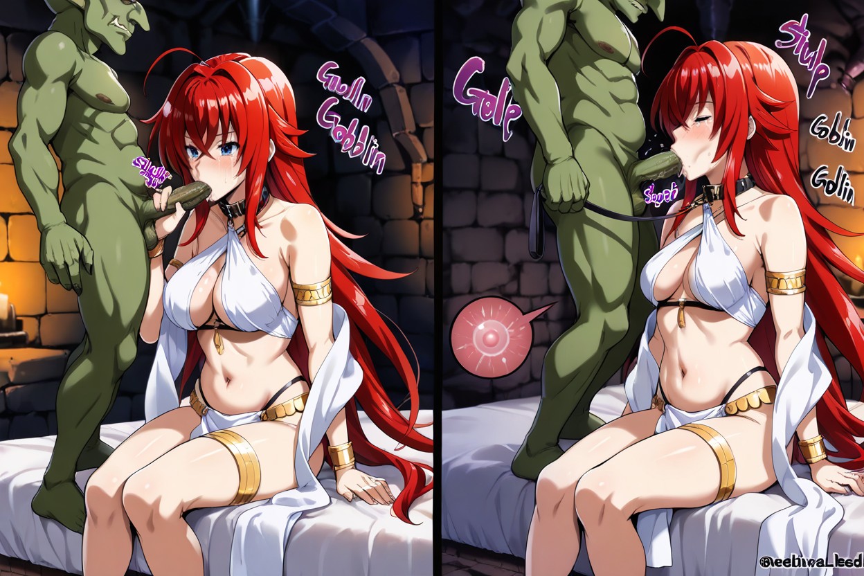 Takeda Hiromitsu Art Style, Female Taller Than Goblin, Only One Goblin In Loincloth Hentai AI Porn