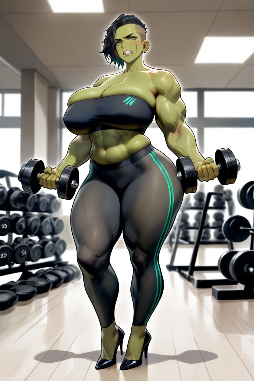 Gorgeous Mushroom Style, Dumbbell, No Tattoos Hentai AI Porn
