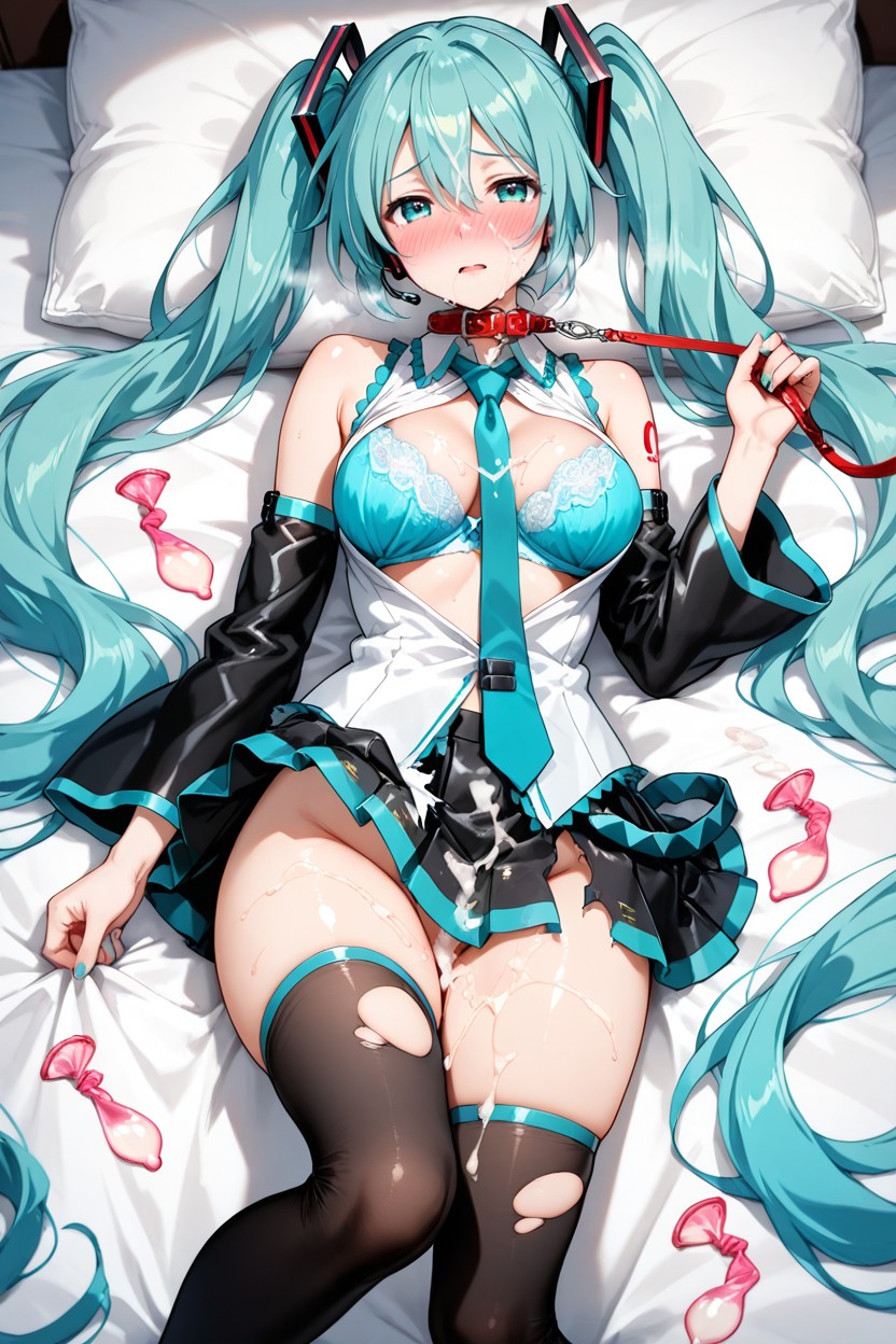 Bed, Miku Hatsunevocaloid, Flushed Face Hentai KI Porno