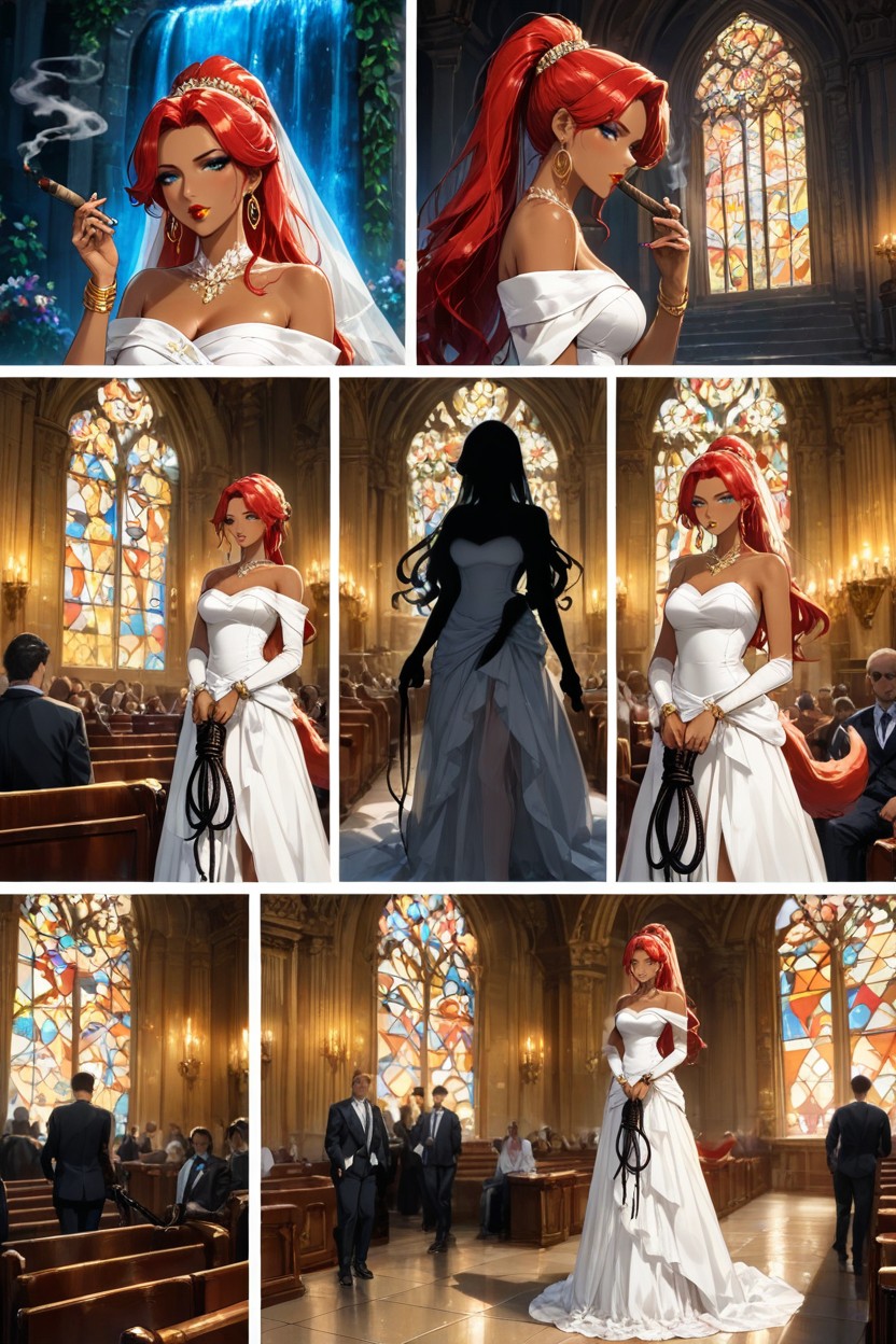 Multiple Views, Wedding Dress, Cinematic Hentai AI Porn