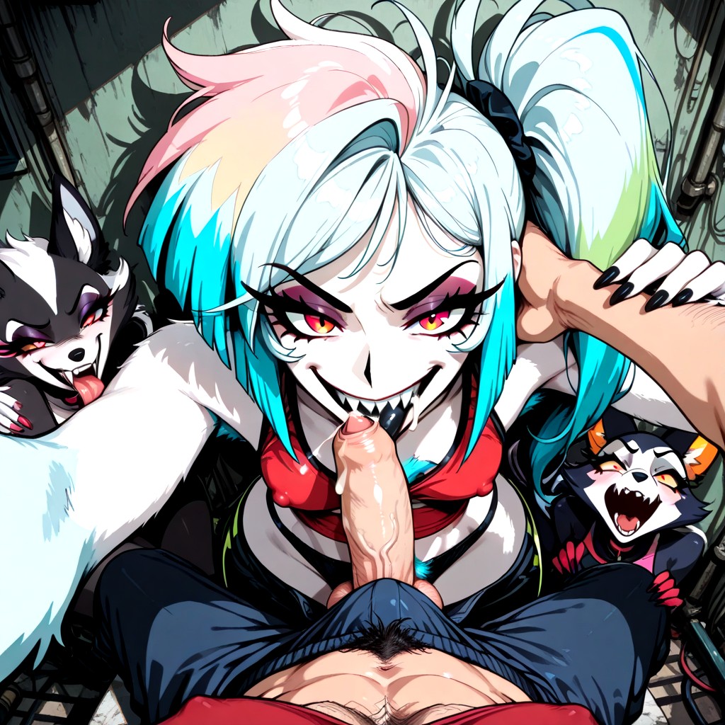 Slit Pupils, Evil Grin, Cum On Face Hentai AI Porn