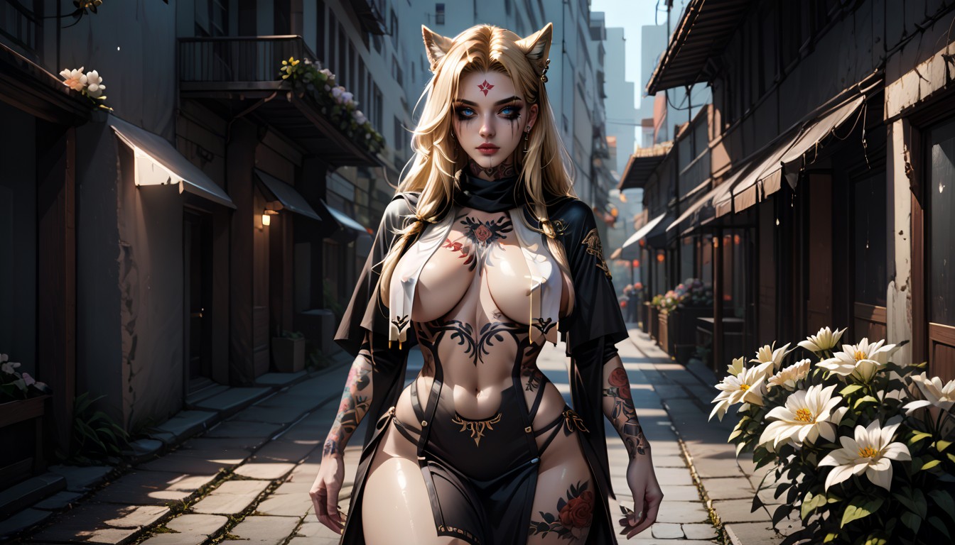 Ear Piercings, Orejas Y Colas De Lobo, Standing Nipples Hentai IA