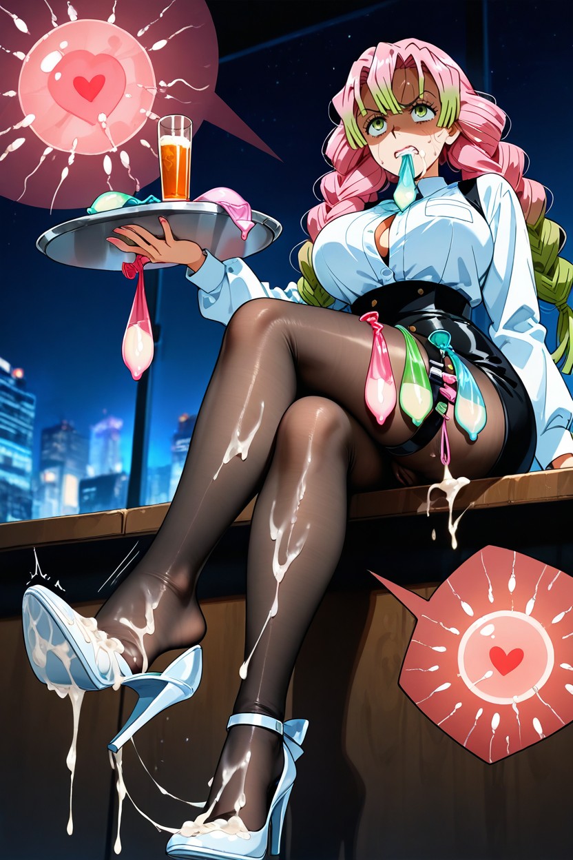 Eyes Wide In Shock, Mitsuri Kanroji, Motion Lines Porno IA Hentai