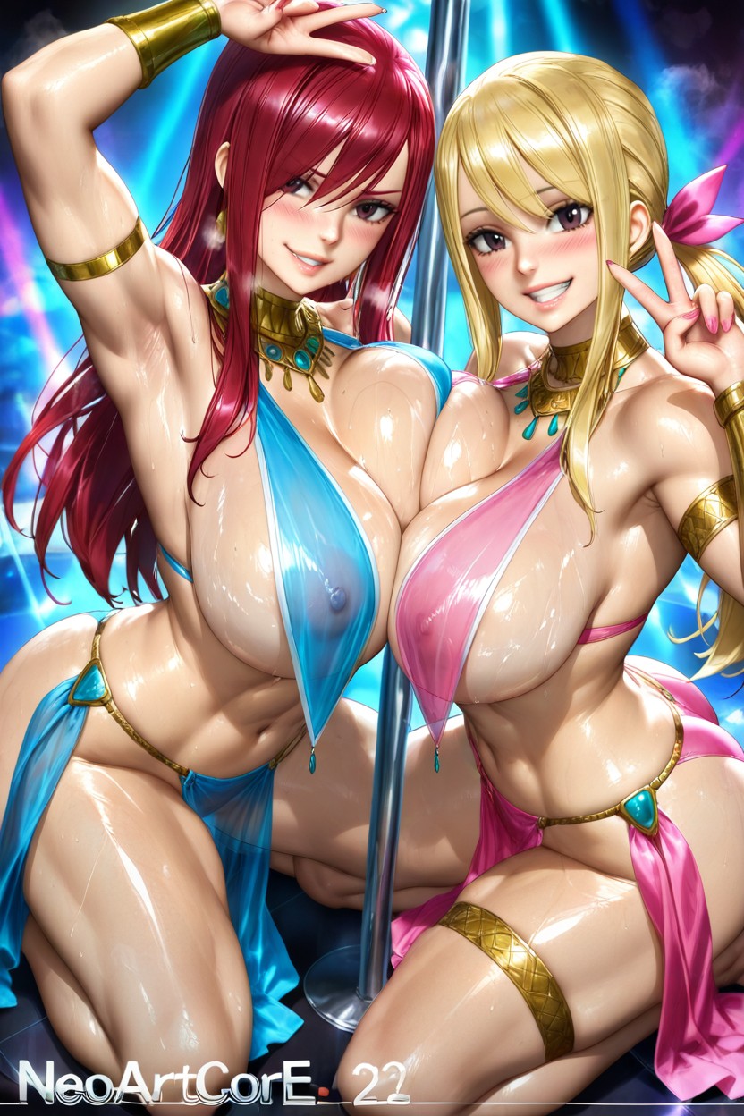Erza And Lucy, Backlit, Jewelry Hentai IA