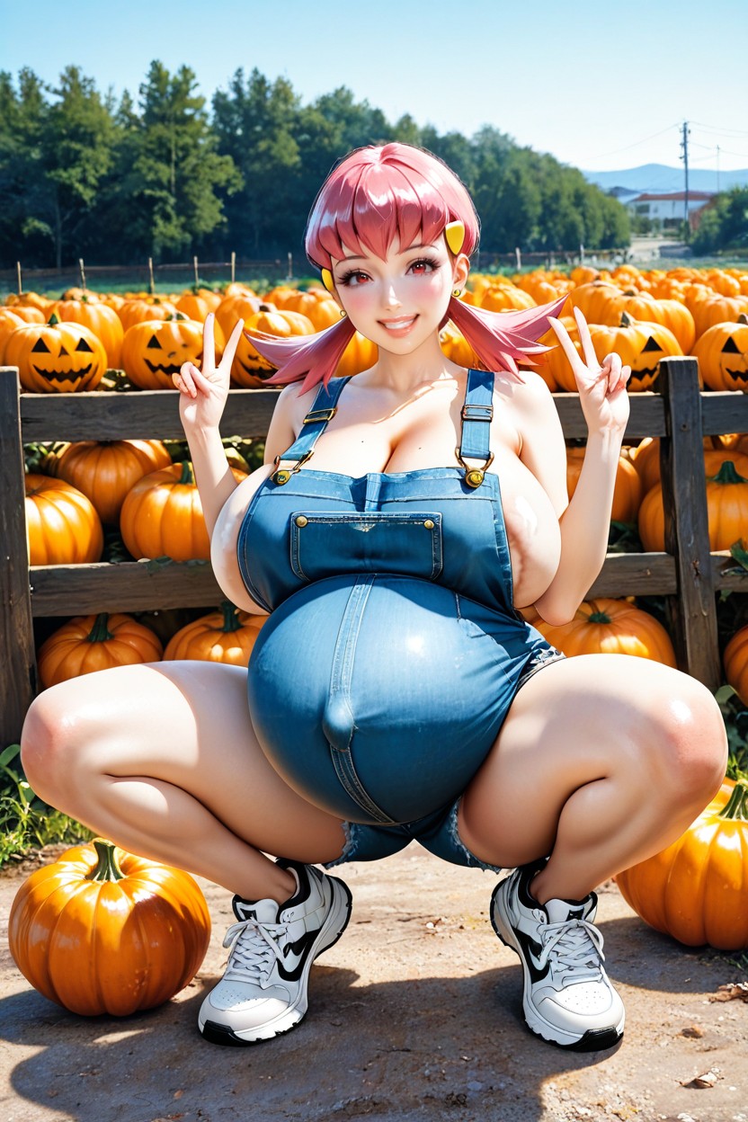 Puffy Lips, Double Peace Sign, Very Detailed Face Hentai IA