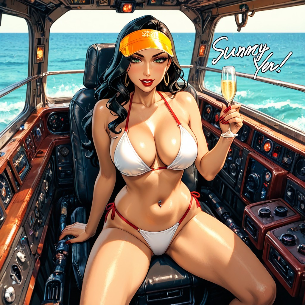Bimbo Full Lips, Blushypixy Art Style, De Arriba A Abajo Hentai IA