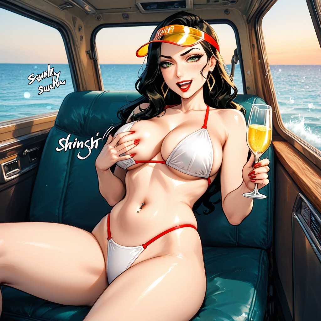 Lustful Look, Noon, String Bikini Panties Hentai IA
