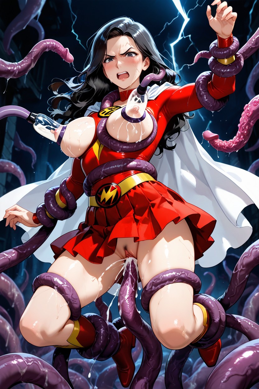 Medium Breasts, Tentacles Wrap Around Chest, Tentacles Wrap Around Legs Hentai IA