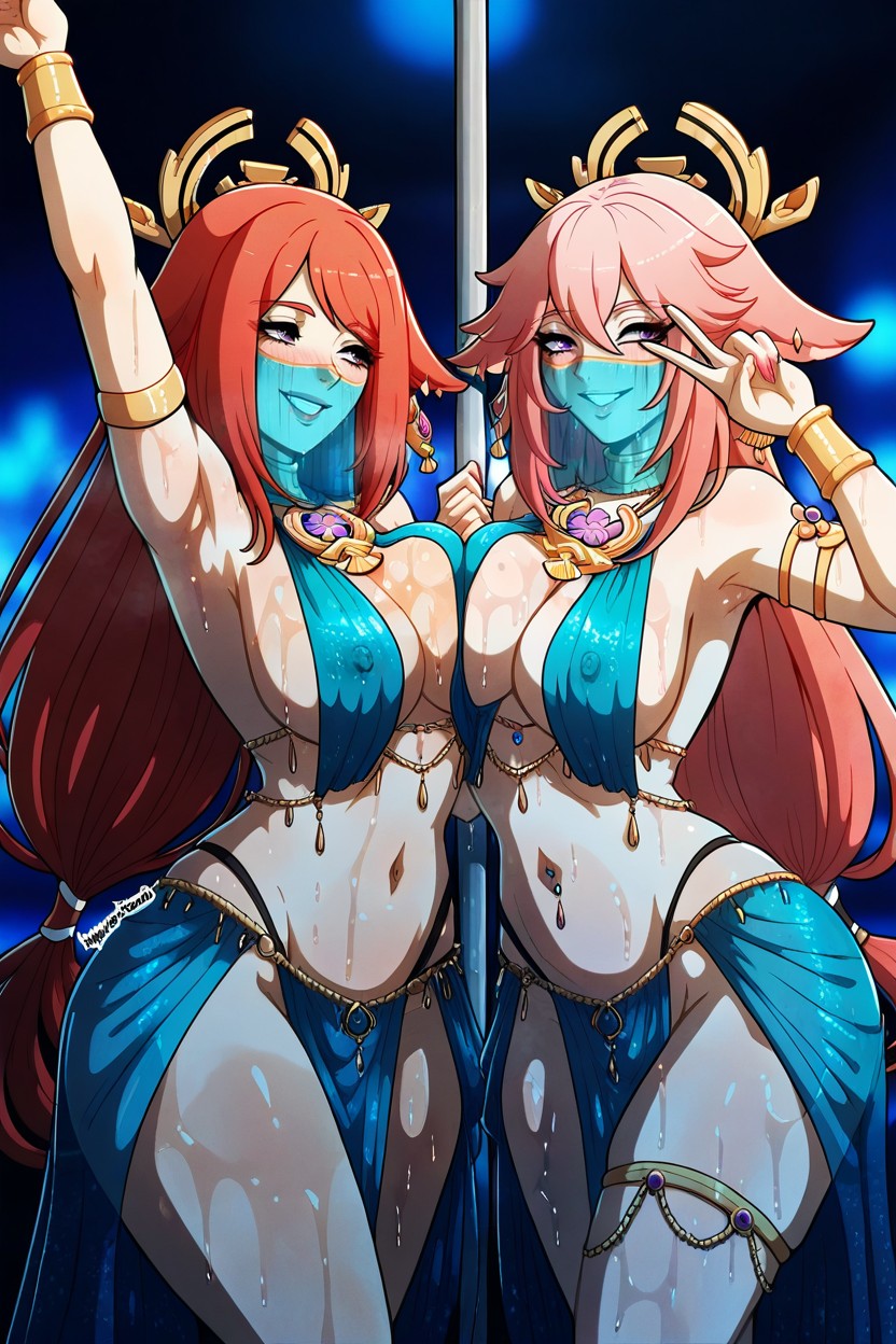 Backlit, Cute, Lesbian Scene Hentai AI Porn