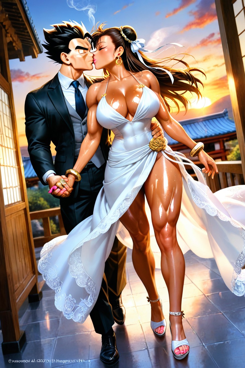 Wide Angle, Walking, Chun Li Walking Upstairs Onto A Super Yacht Hentai AI Porn