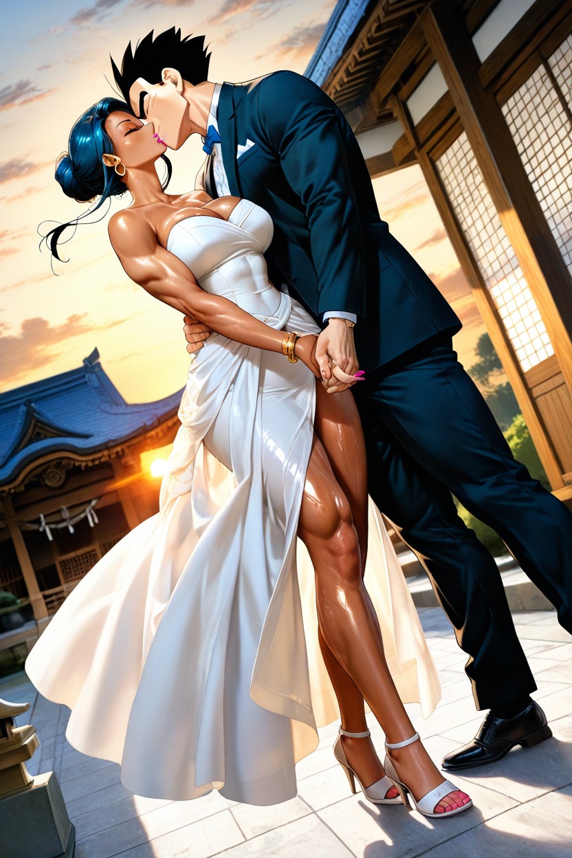 Makeup, Kissing, Wedding Dress Hentai AI Porn
