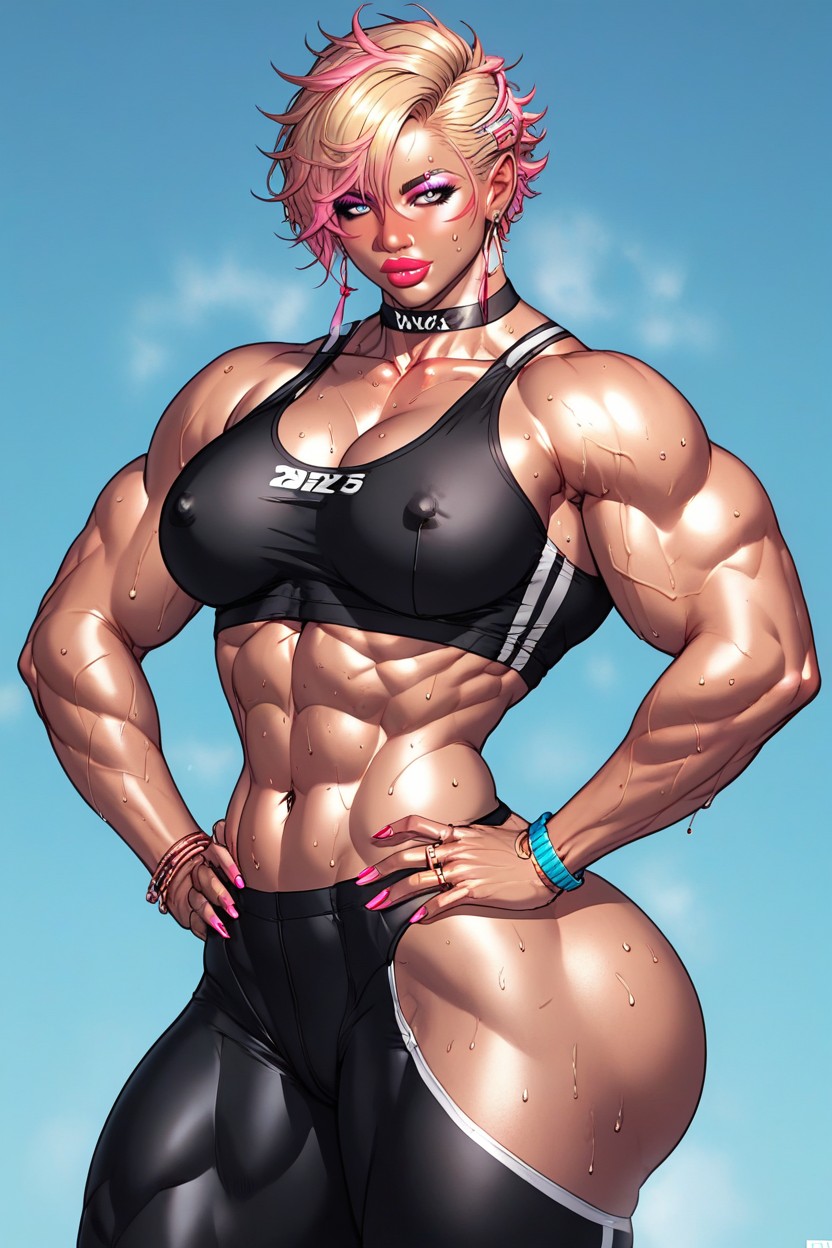 Standing, Hands On Hips, Sweat Skin Hentai AI Porn