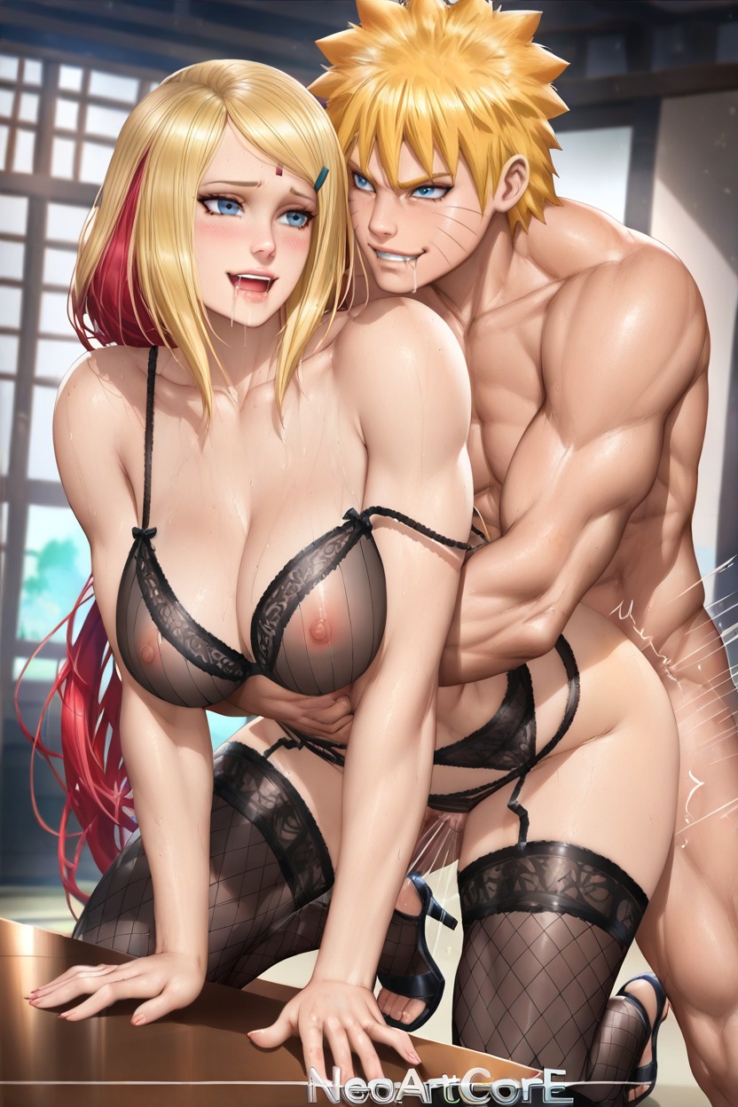 Moaning Passionately During Orgasm, Erect Nipples, Opened Clothes Hentai AI Porn
