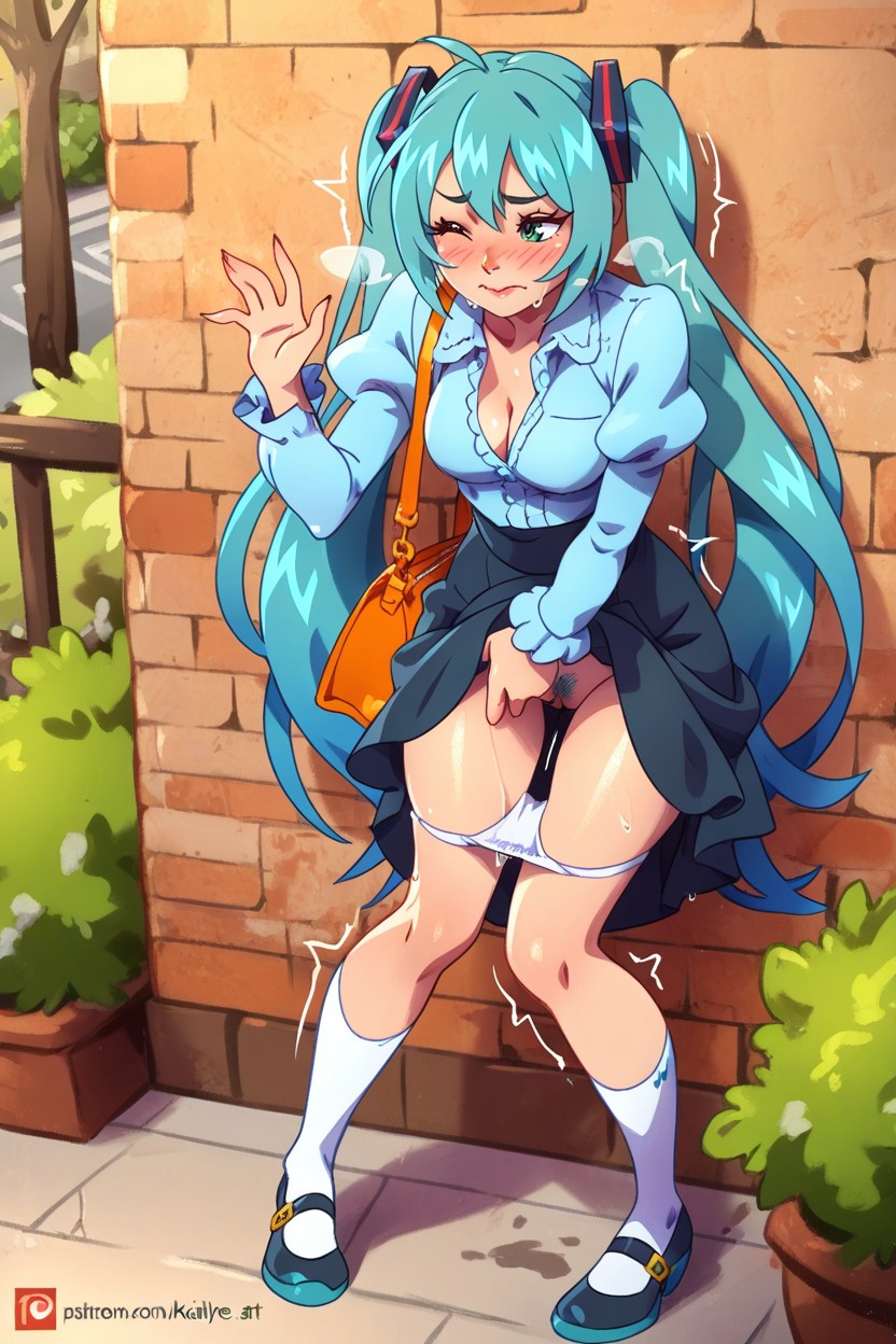 Girl, Sidelocks, Kajinman Art Style Hentai AI Porn