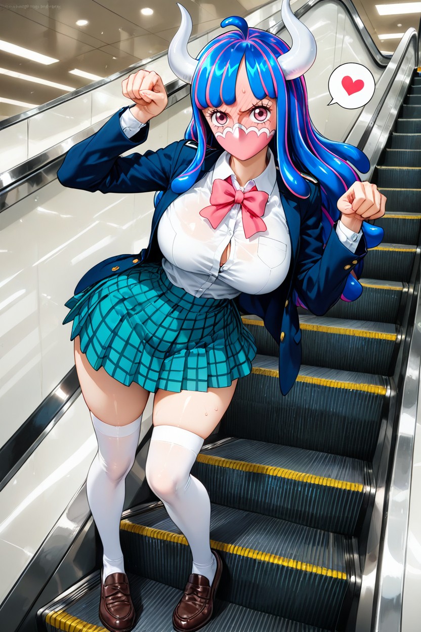 Glossy Finish, And White Lines, Navy Hentai AI Porn