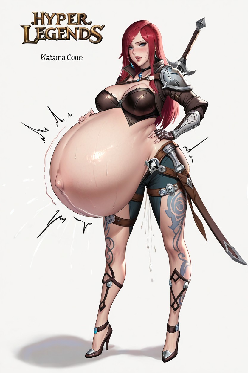Kidmo Art Style, Gigantic Pregnant Belly, Pointed Pregnant Belly Hentai AI Porn
