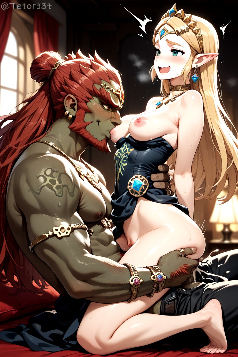 Woman Looks At, Breasts Exposed, One Woman Hentai AI Porn