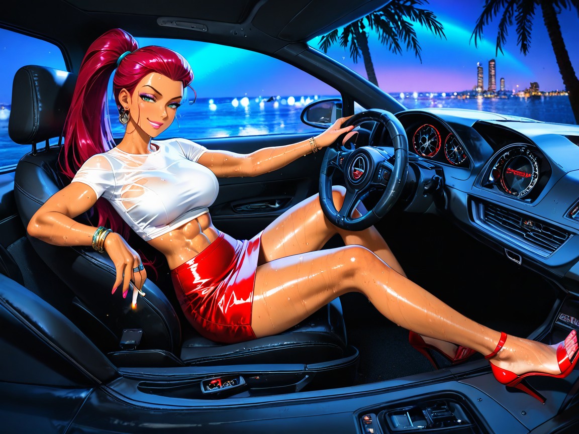 Driving The Car, Perfect Fit Body, Perfect Tits Hentai AI Porn