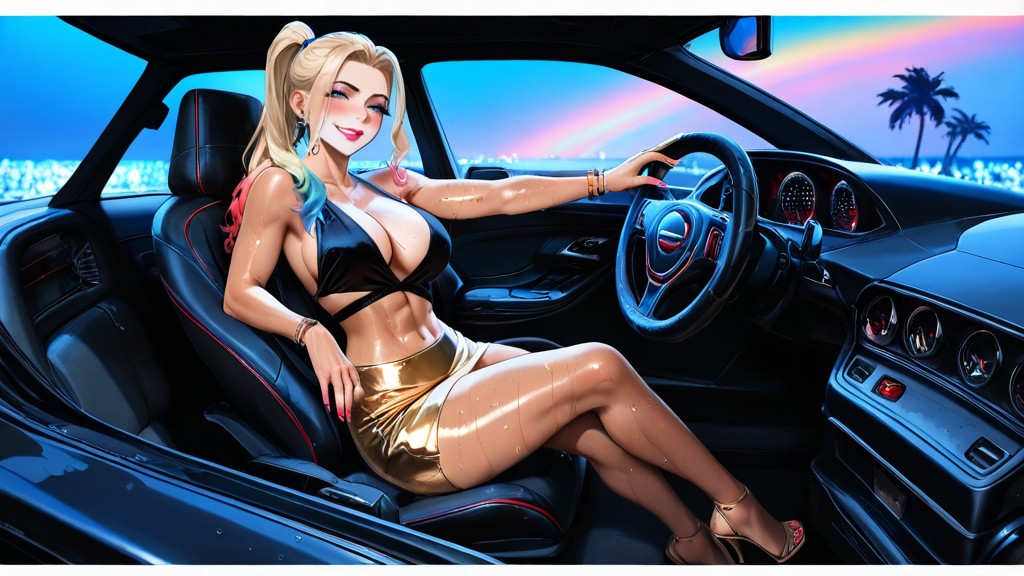 Tanned Skin, Yachts And Palm Trees, High Ponytail Hentai AI Porn