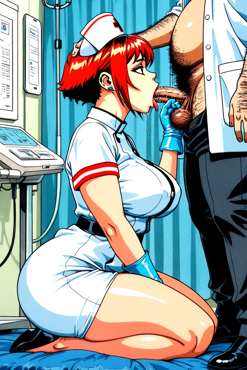 Hospital Interior, Desabotonado, Acostado De Lado Hentai IA