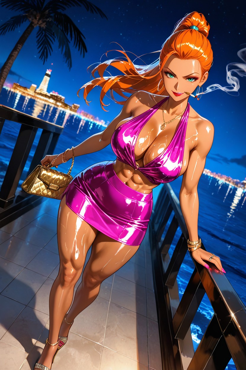 Fit, Walking Upstairs Onto A Super Yacht, Low Angle Hentai AI Porn
