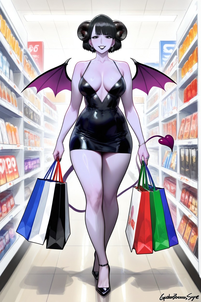 Succubus Wings, Milf, Micro Dress Hentai AI Porn