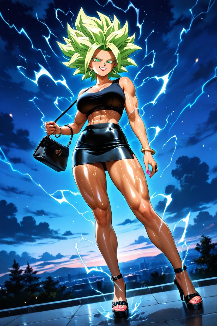 Oiled Skin, Detailed Hair, Wide Angle Hentai AI Porn