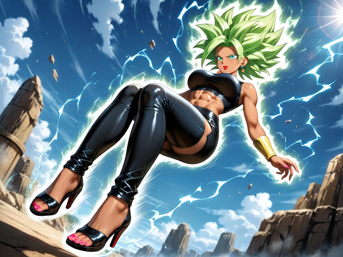 Super Saiyan Kefla From Dragonball Super, Perfect Image, Foto De Cuerpo Entero Hentai IA