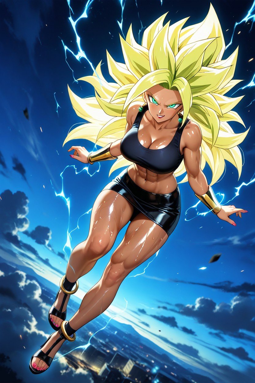 Detailed Thighs, Hoop Earrings, Noir Hentai AI Porn