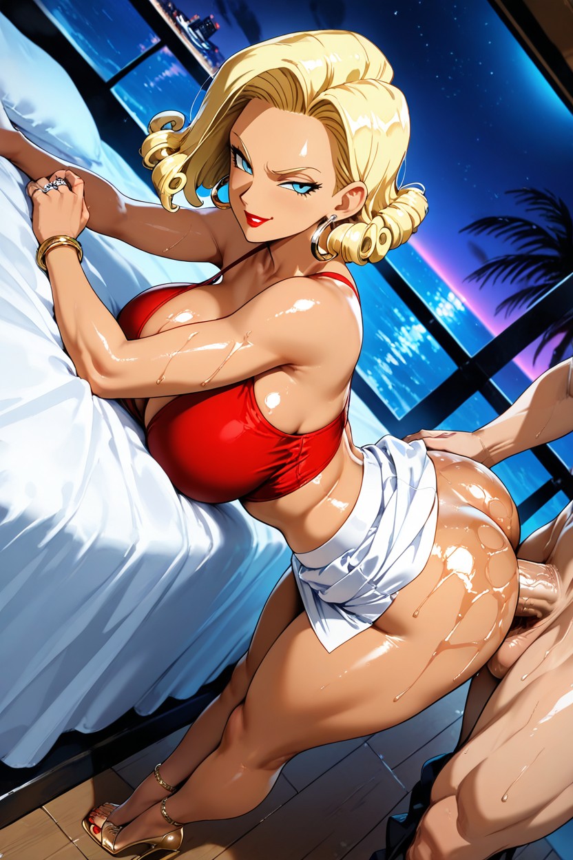 Detailed Thighs, Hoop Earrings, Low Angle Hentai AI Porn