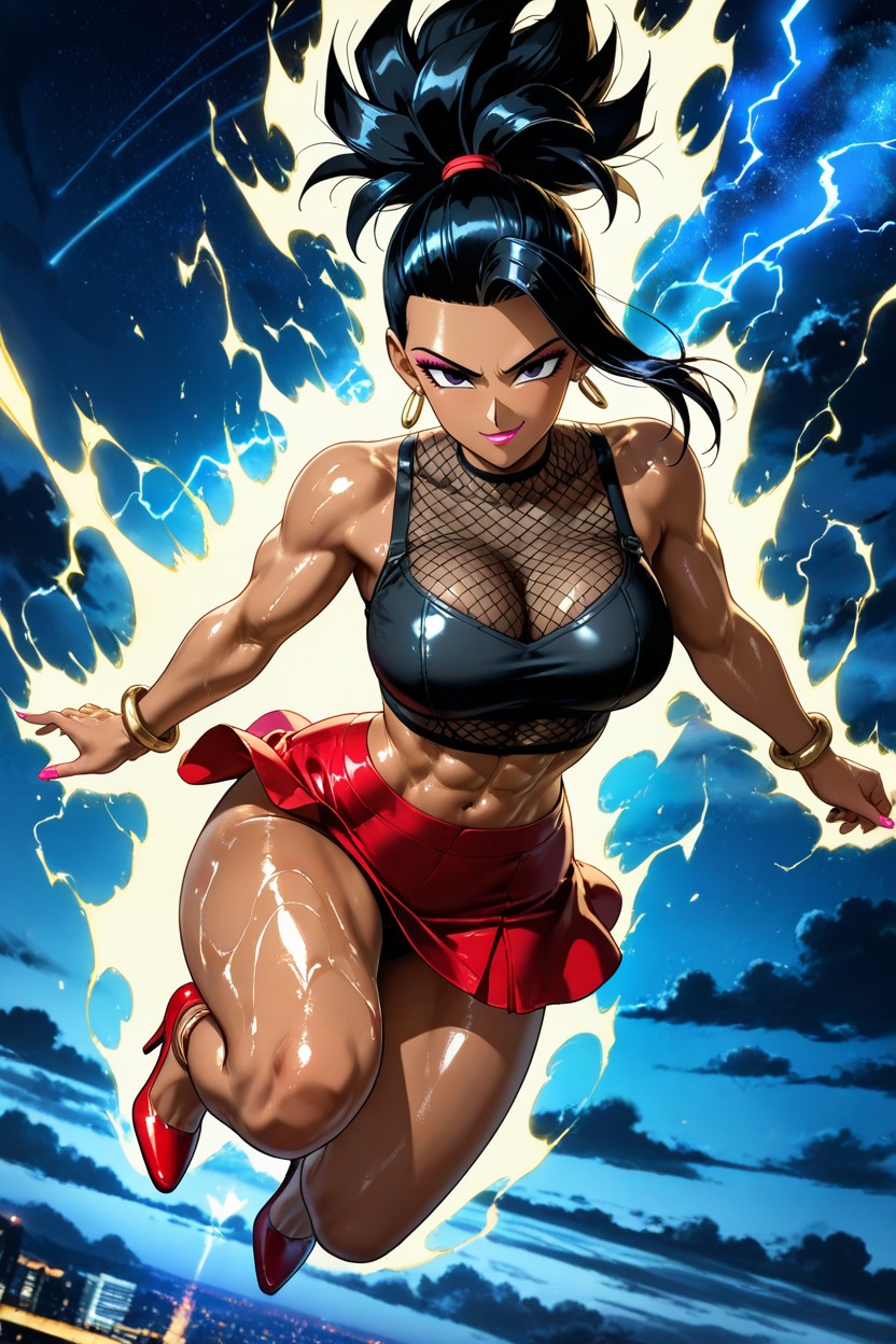 Detailed Hair, Black Hair, Overhead View Hentai AI Porn