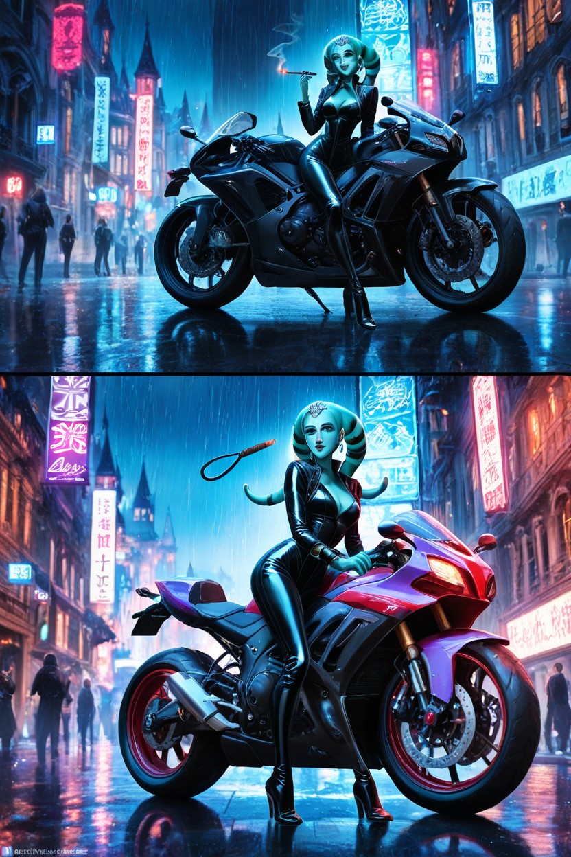 Rain, Leather Whip, Cinematic Hentai AI Porn