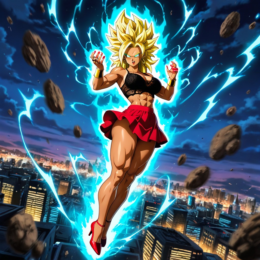 Night, Detailed Thighs, Energy Effects Hentai AI Porn