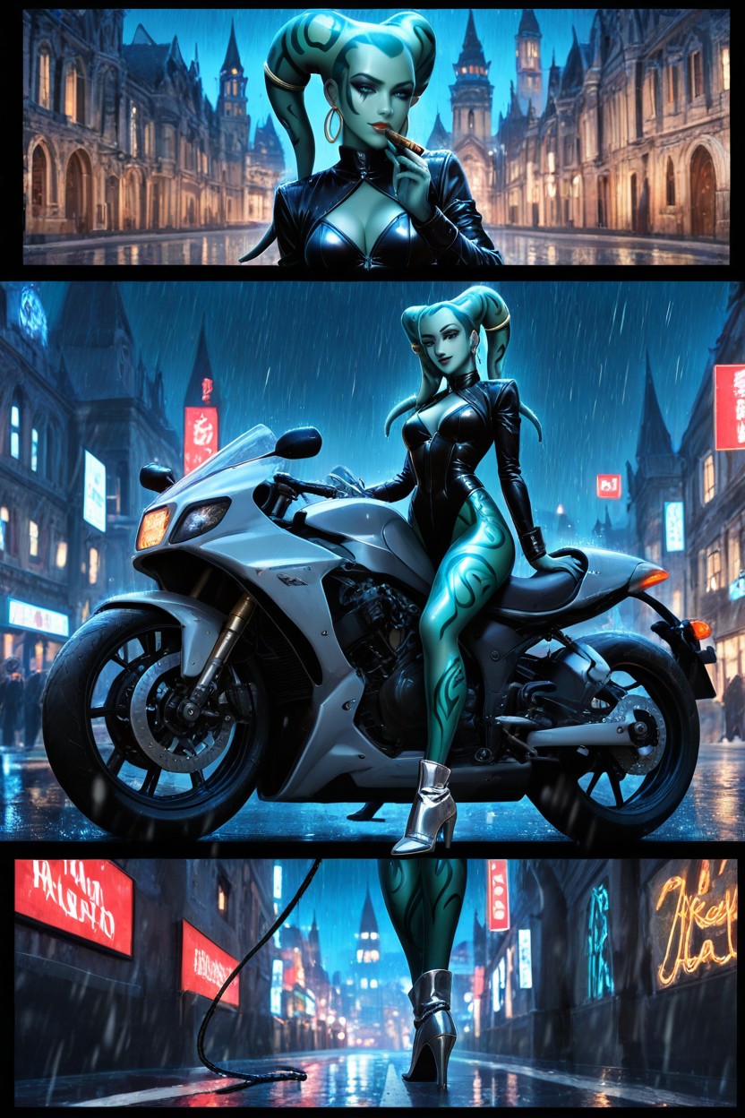 Comic Panel, Silver High Heel Boot, Multiple Views Hentai AI Porn