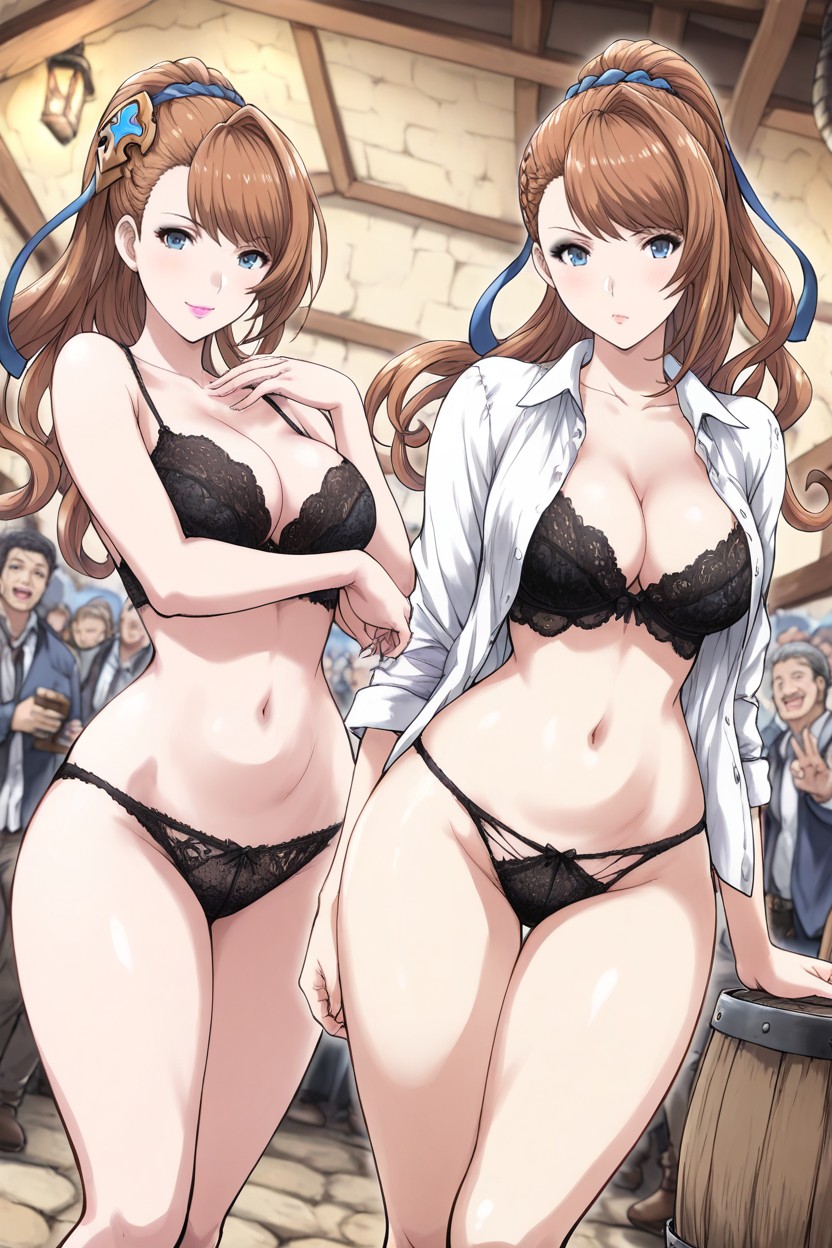 Model, Dutch Angle, Black Lace Lingerie Hentai AI Porn