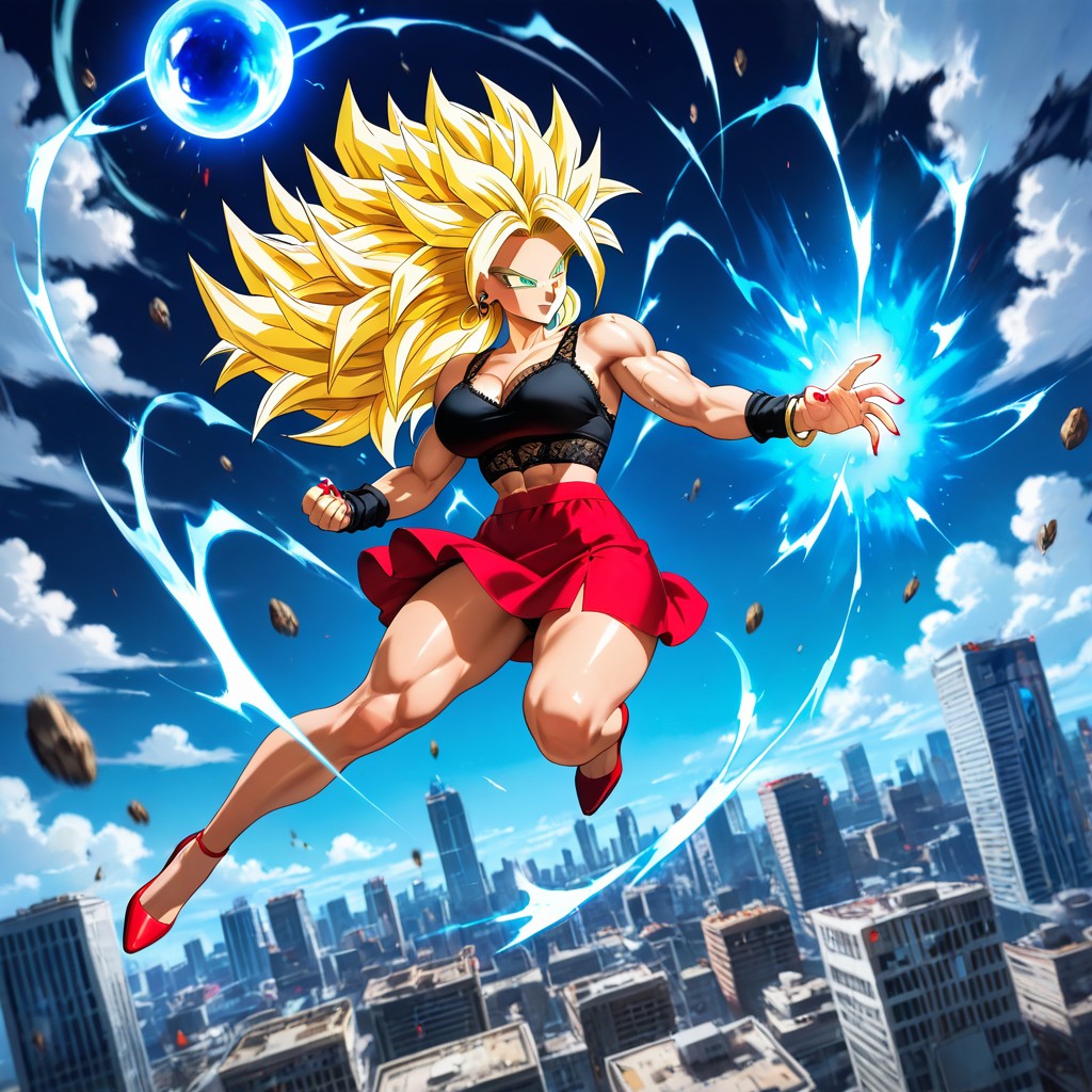 Super Saiyan Kale From Dragonball Super, Powerful Effects, Sparking Aura Hentai AI Porn
