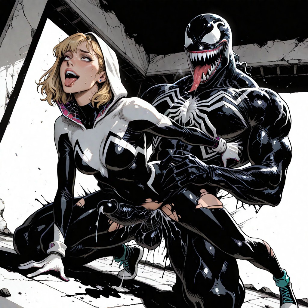 Full Body View, Dynamic Angle, Carried By Venom Hentai AI Porn