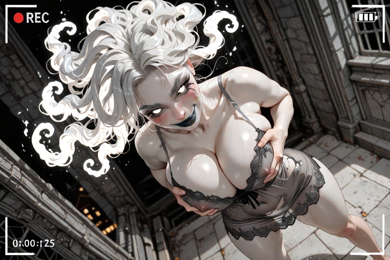 Bare Shoulders, Standing With Legs Apart, Huge Natural Breasts Hentai AI Porn