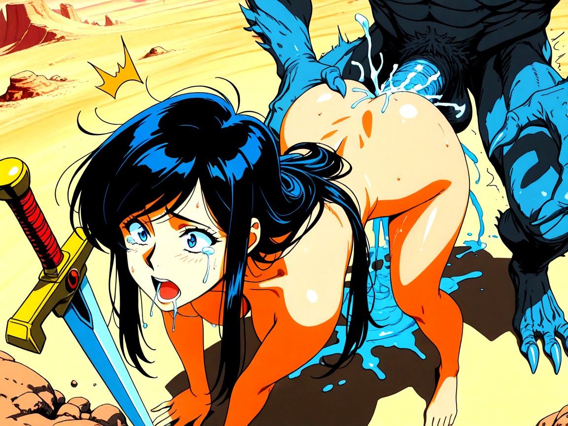 Blue Cum, Hold A Sword, Swept Bangs Hentai AI Porn