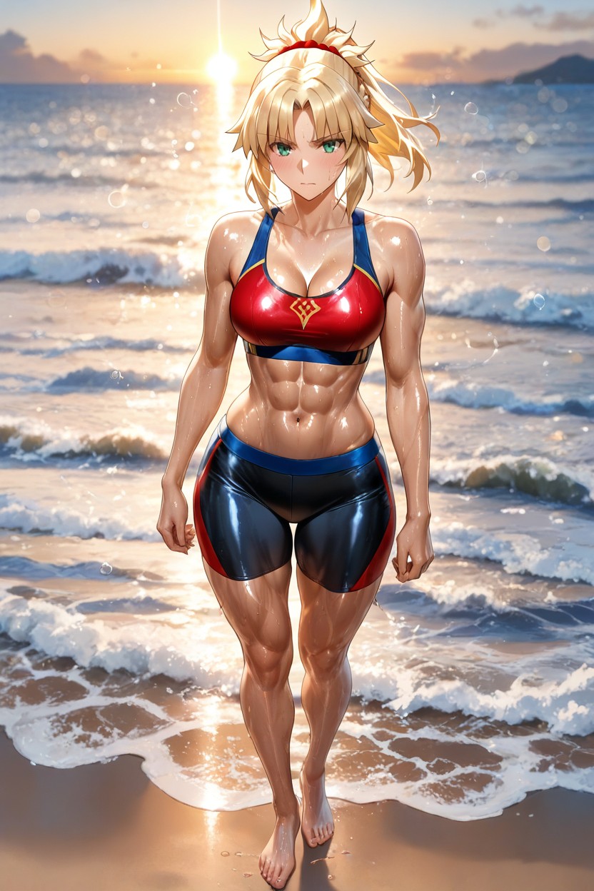 En Forma, Culo Redondeado, Pechos Redondeados Hentai IA