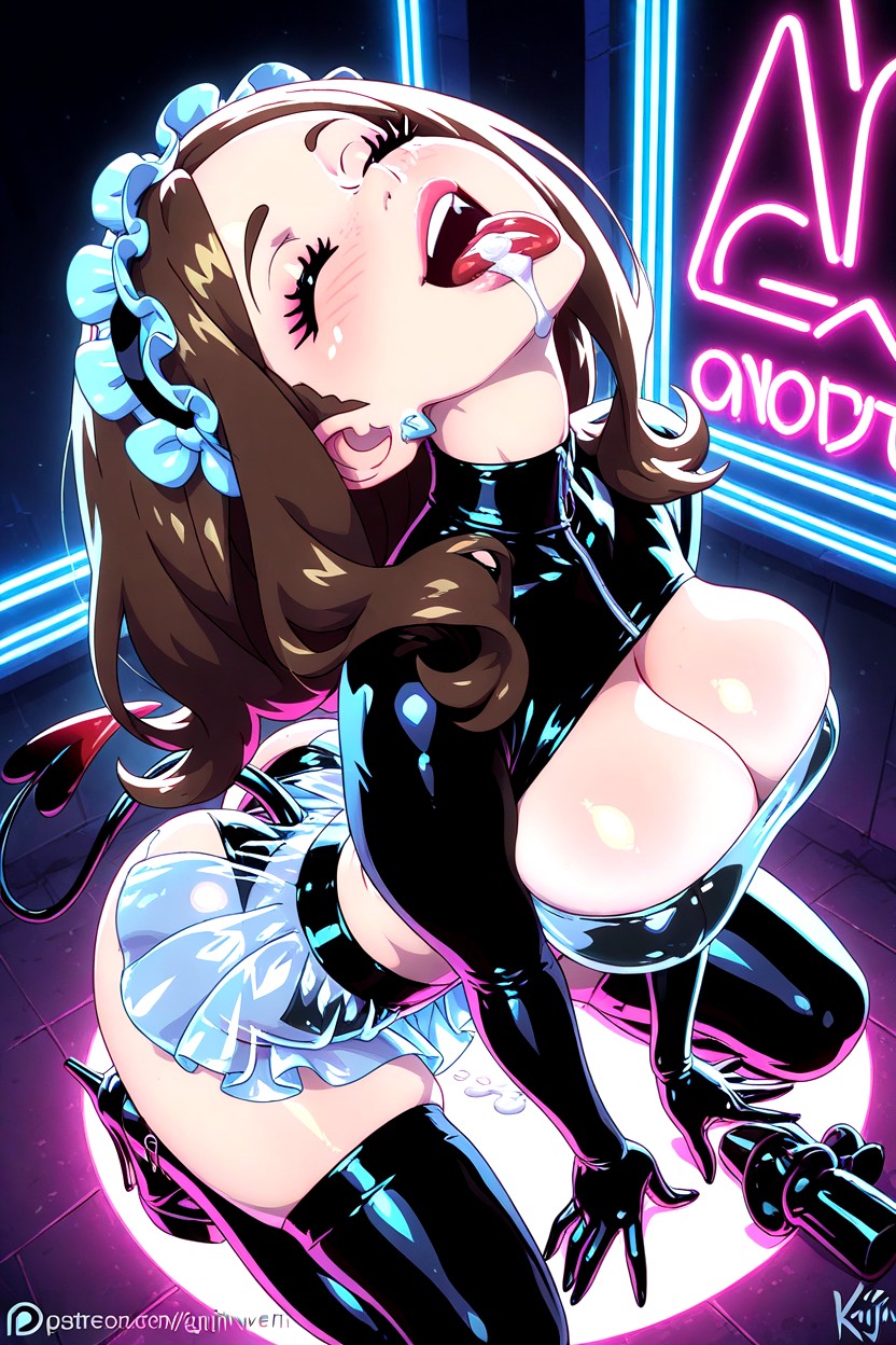 Close Up, Cum On Tongue, Visible Ass Hentai AI Porn
