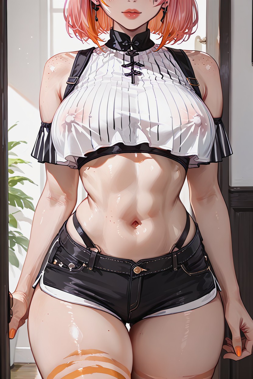 Natural Posture With One Hand Lightly Holding The Hip, Close Up, Highres Hentai AI Porn