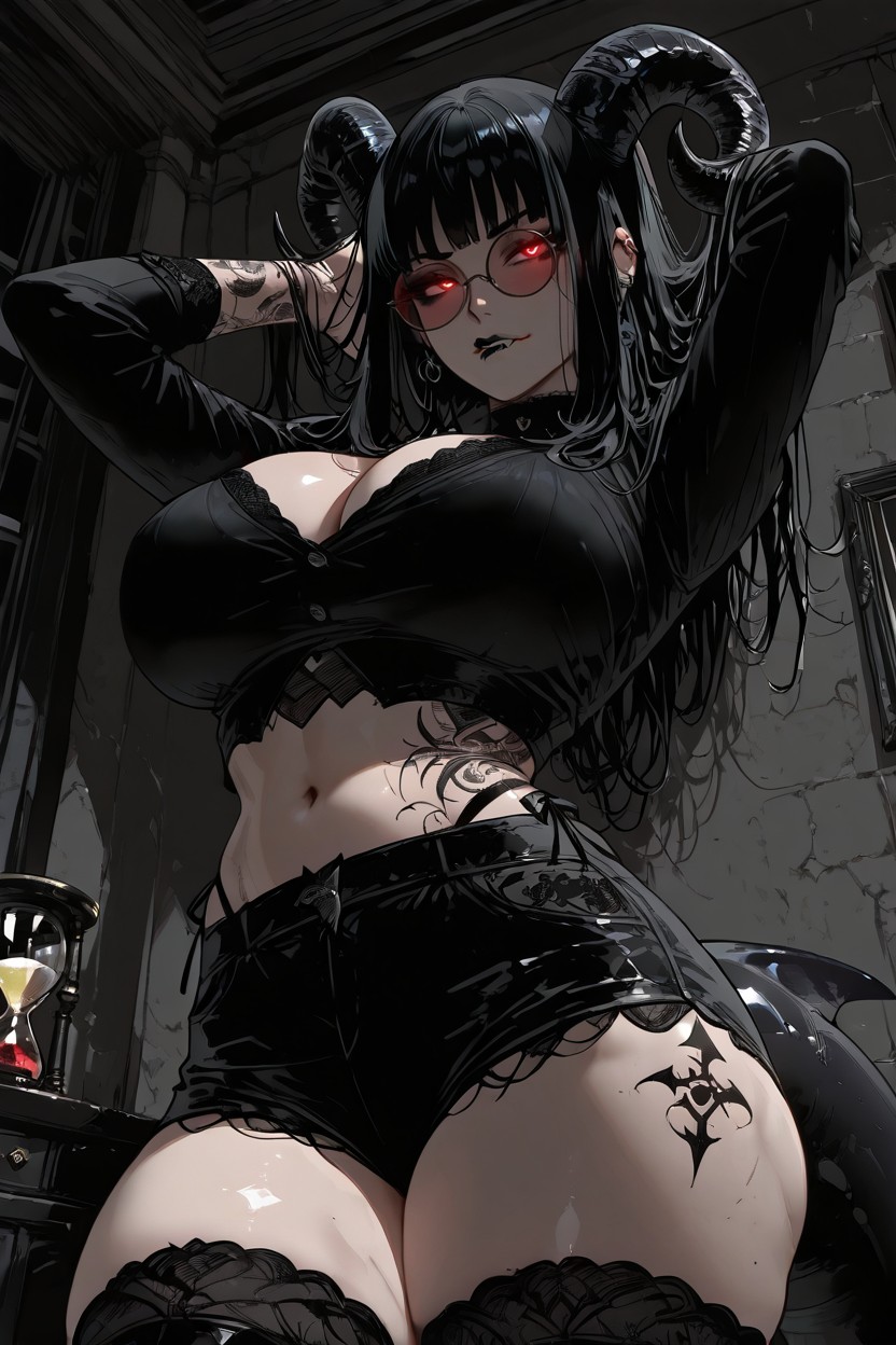 S Hairstyle, Goth, Heart Eyes Hentai AI Porn