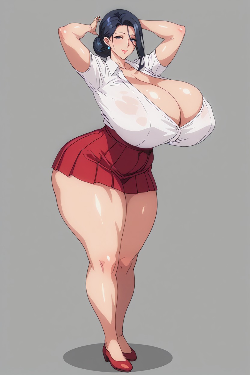Deep Cleavage, Waist Shot, + Hentai AI Porn