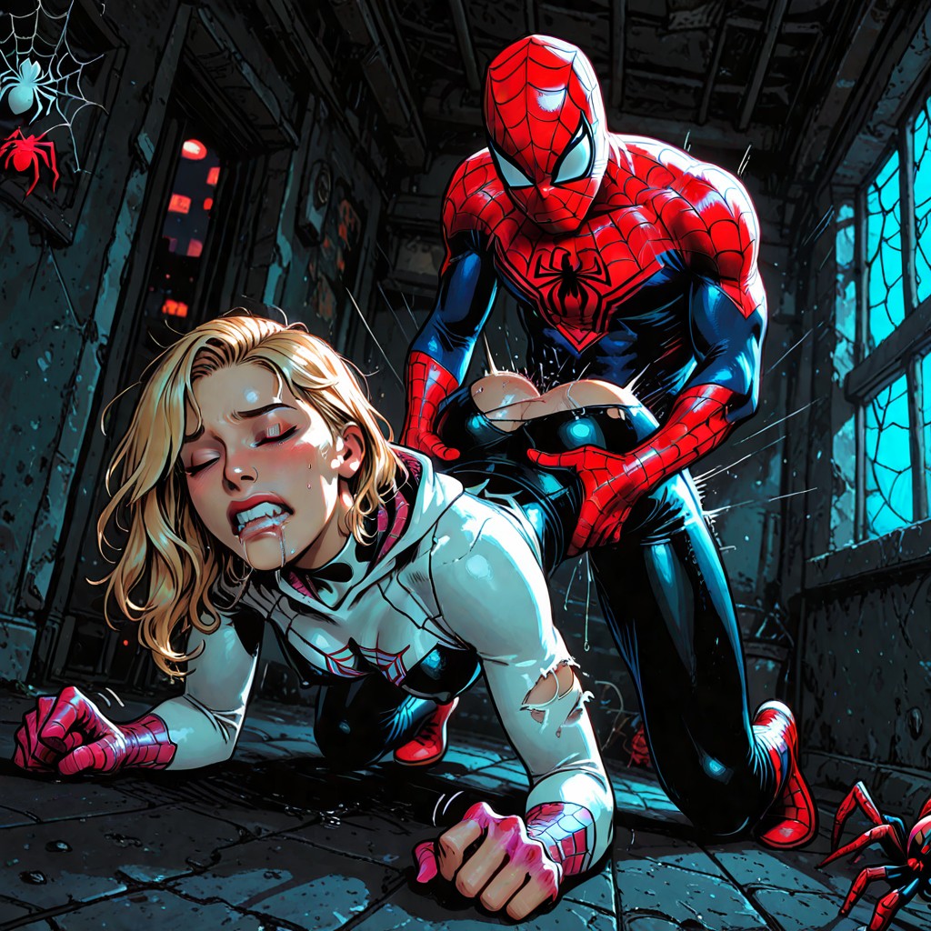 Eyes Open Wide, 18+, Caught In A Spiderweb Hentai AI Porn
