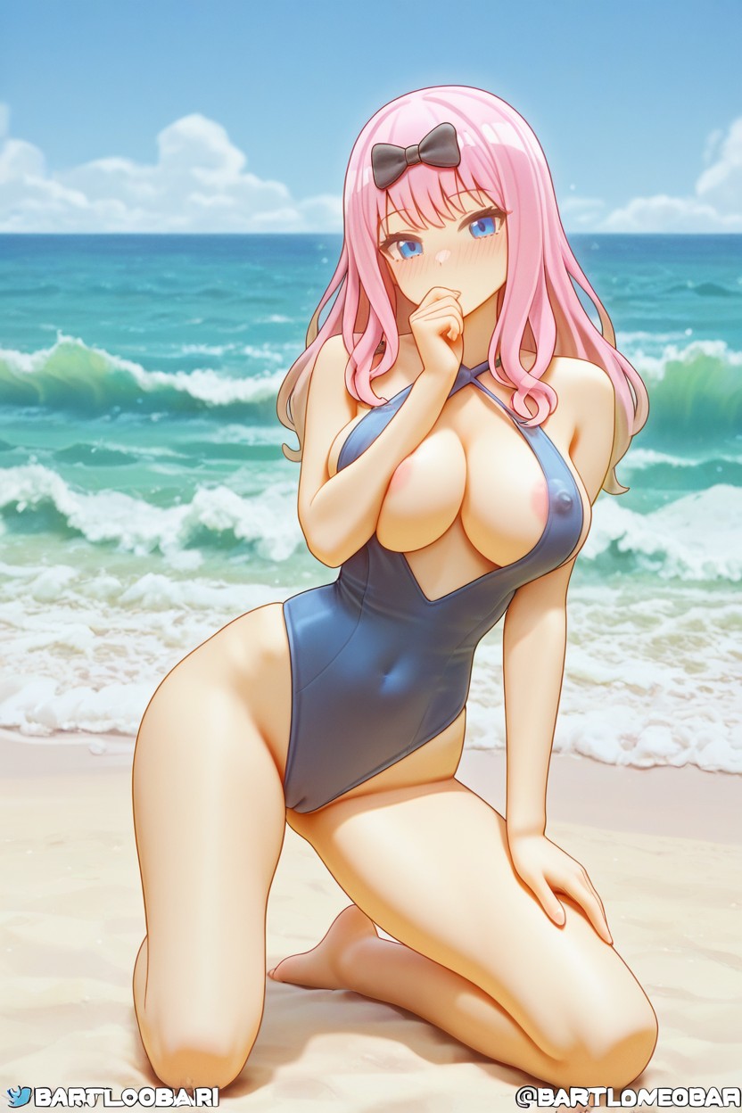 Avergonzada, Normal Foot, Kneeling Hentai IA