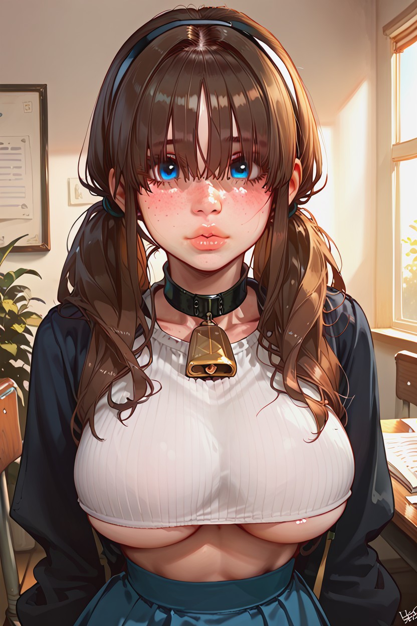 Blue Eyes, Standing, 18+ Hentai IA