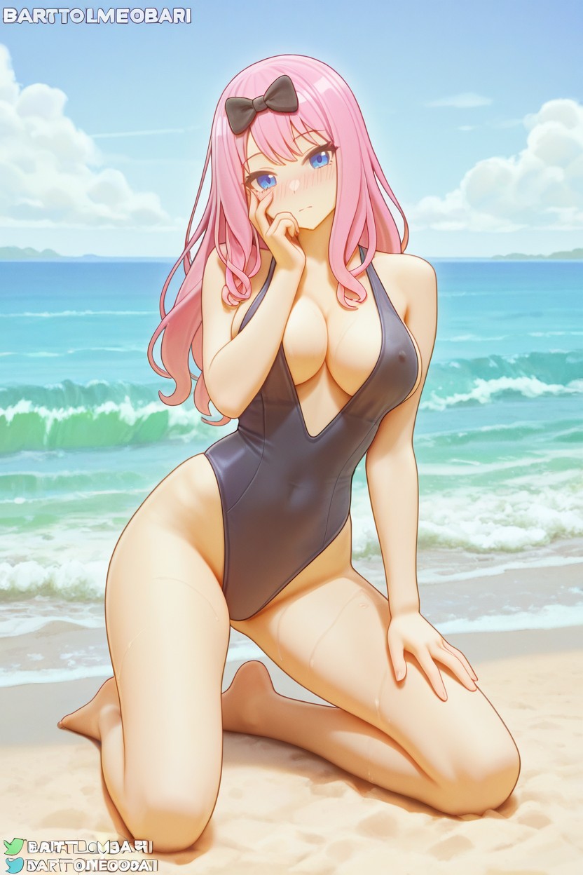 Head Tilt, Traje De Baño, Bartolomeobari Style Hentai IA