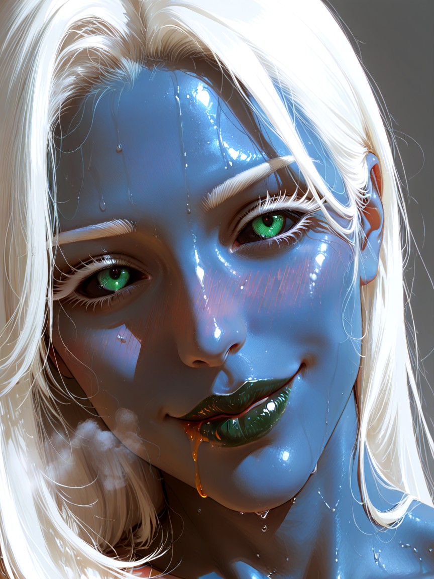 Green Eyes Of Immense Size, Detailed Anatomy, Black Sclera Hentai AI Porn